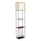 Elegant Designs™ 5ft. Black Organizer Storage Shelf and Wine Rack Floor Lamp